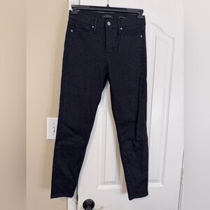Banana Republic Mid-rise Black Sparkly Stretch Skinny Jeans size 27